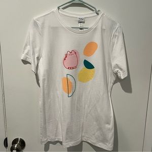 Pusheen White Graphic T-Shirt Size Medium